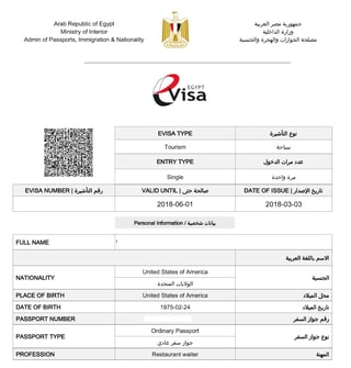 Système de visa électronique en ligne pour l'Égypte